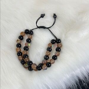 Black and Brown Beaded Bracelet